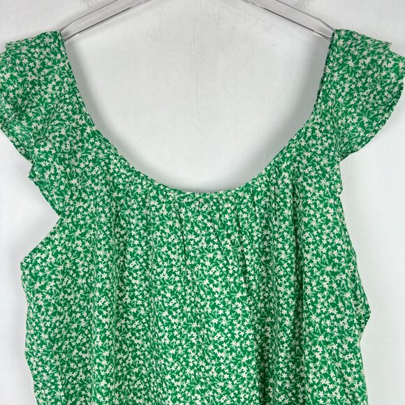 NWT Stitch Fix Papermoon Genevieve Flutter Sleeve Top Floral Green Size XL NEW - Picture 10 of 11